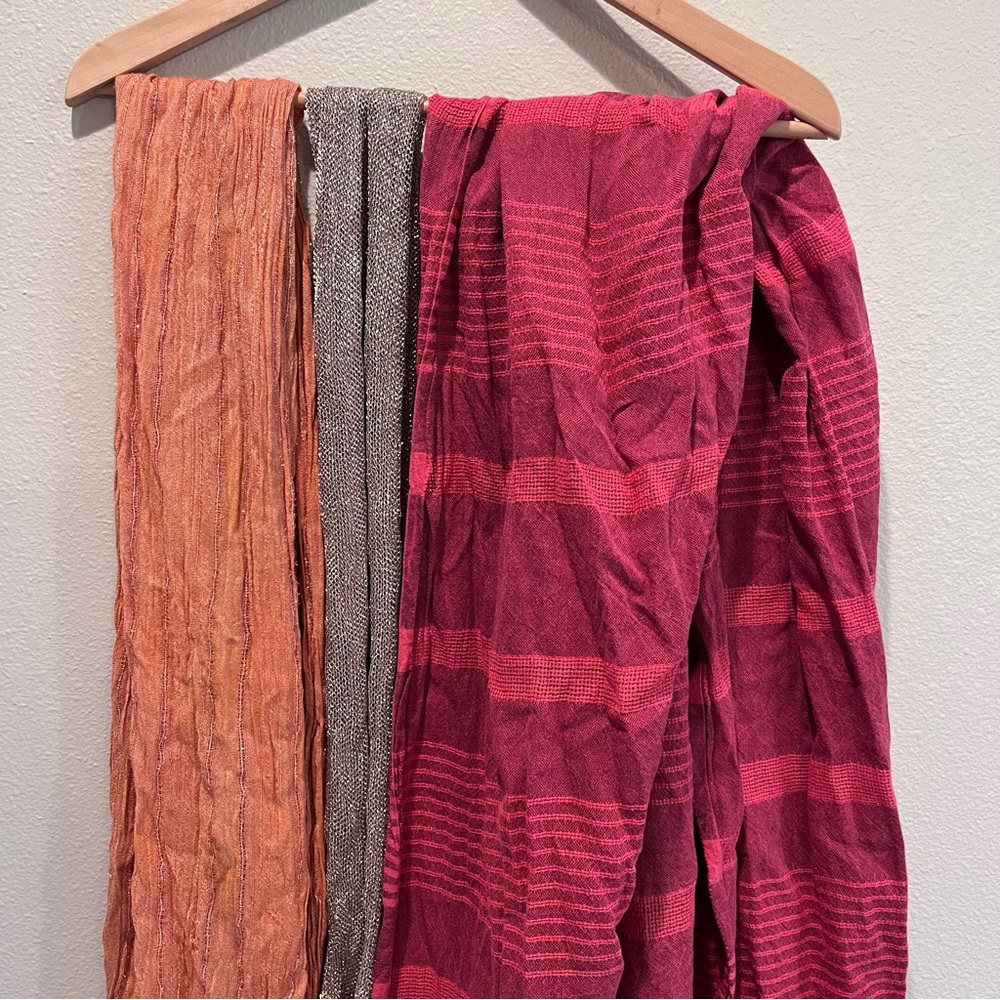 Lot of fall scarves including madewell large red scarf